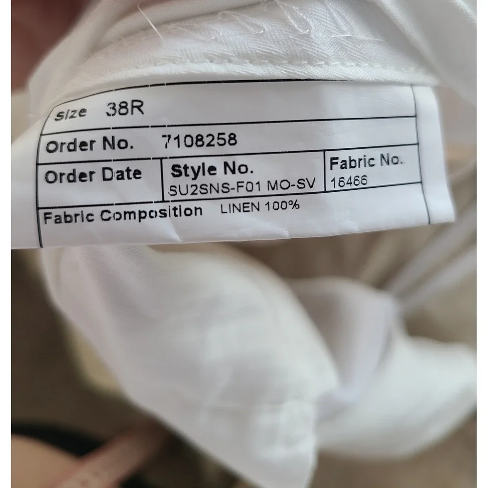 JOE Joseph Abboud Mens Beige 100% Linen Flat Front Trousers Pants 38R SU2SNS-F01